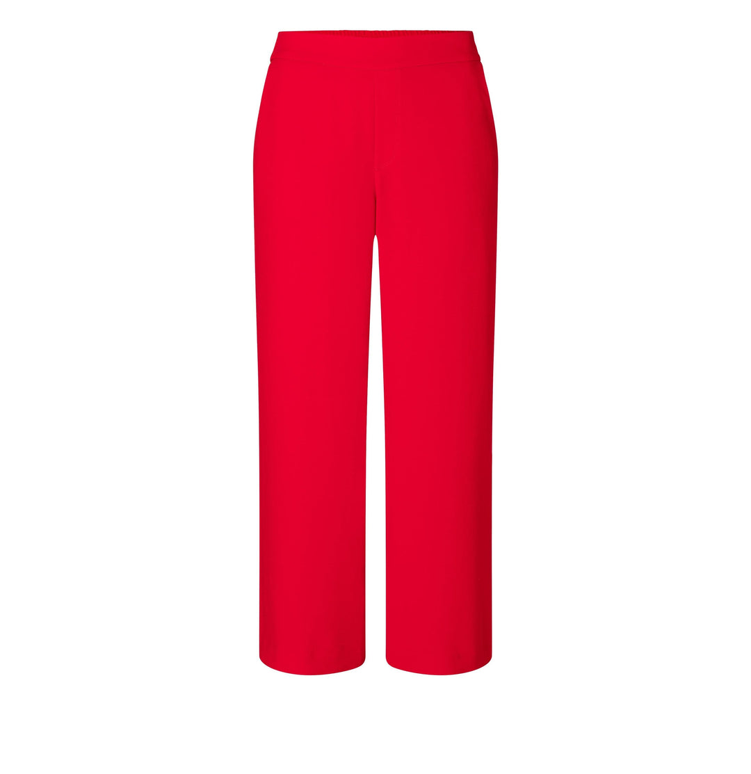 Pantalon Chiara Cropped, culotte rouge, coupe large, mi-haute, ceinture élastique, style chic et décontracté.