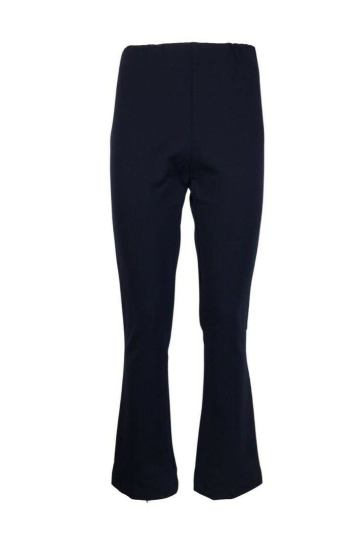 Pantalon Naoko noir style legging avec taille élastique, coupe ajustée et ample en bas, pour un look élégant.