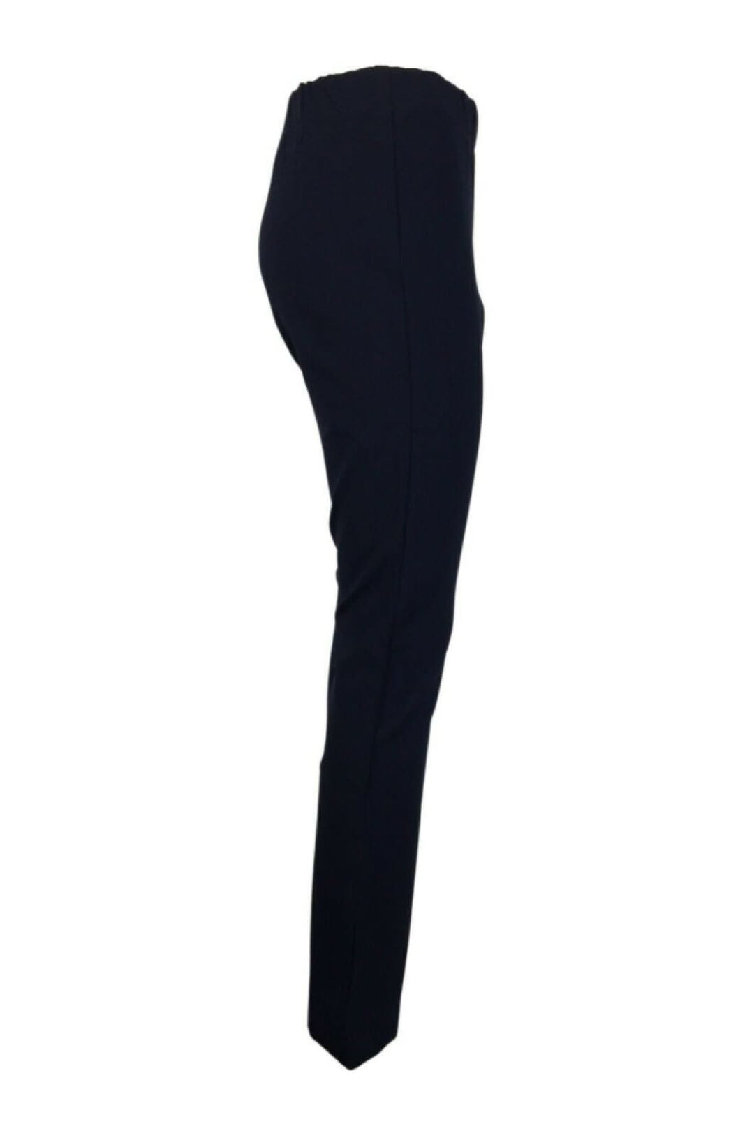 Pantalon Naoko, legging noir avec taille élastique, coupe ajustée en haut et ample en bas.