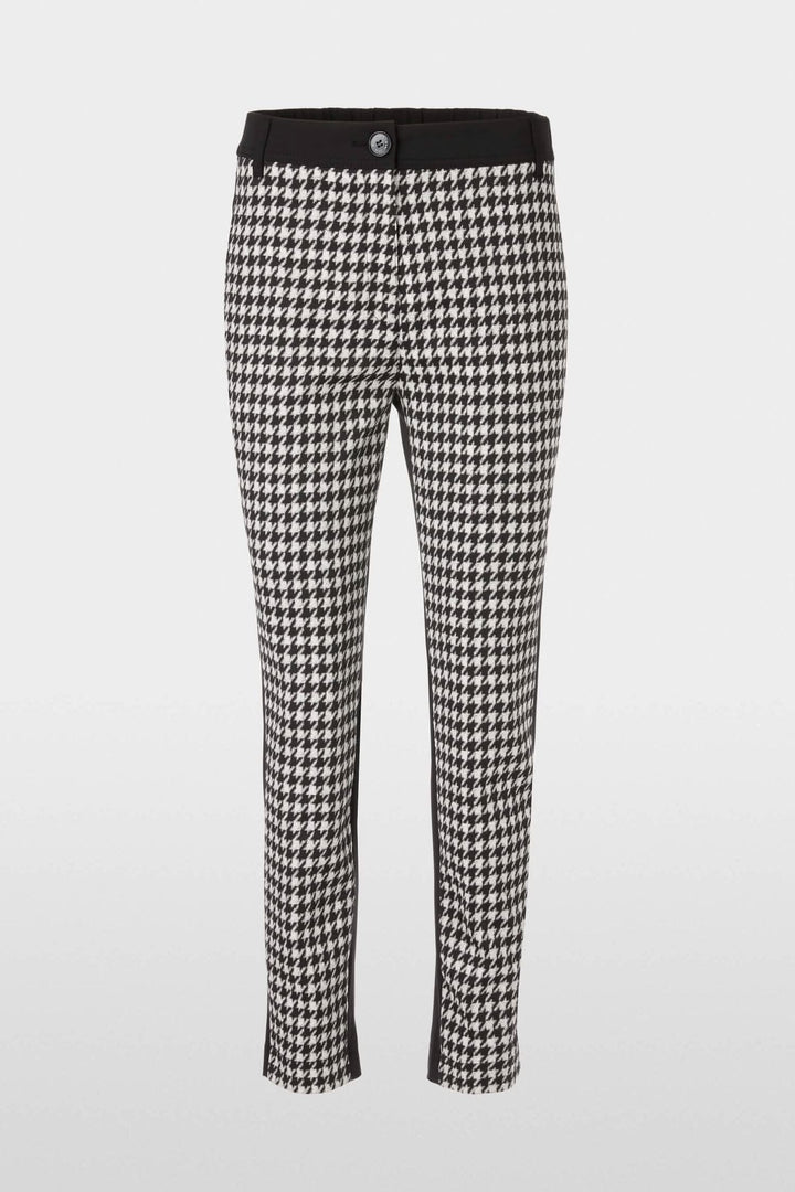Pantalon SLIVEN pied-de-coq à taille haute, ajusté jusqu&