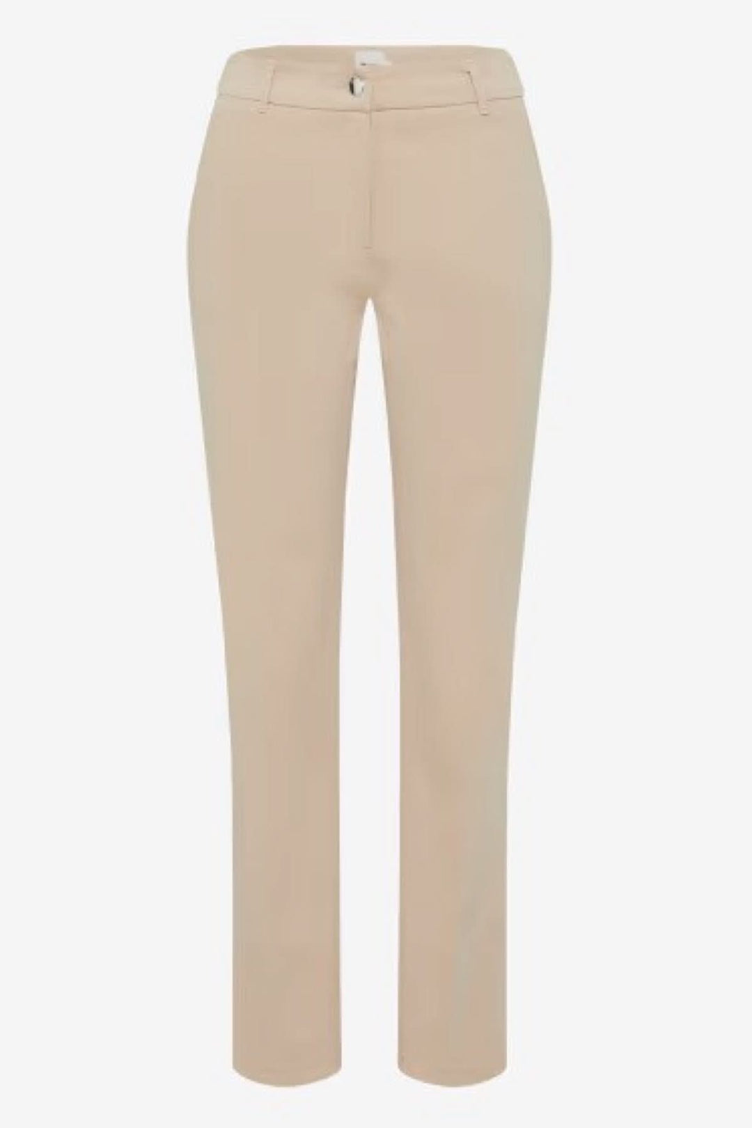 Pantalon chino Maron beige, coupe droite, tissu extensible, idéal pour des tenues décontractées.