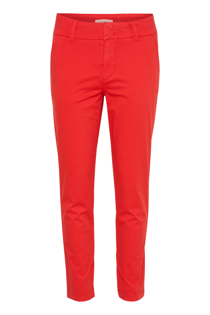 Pantalon chino Soffys rouge avec coupe droite et finition épurée, parfait pour un look décontracté ou élégant.