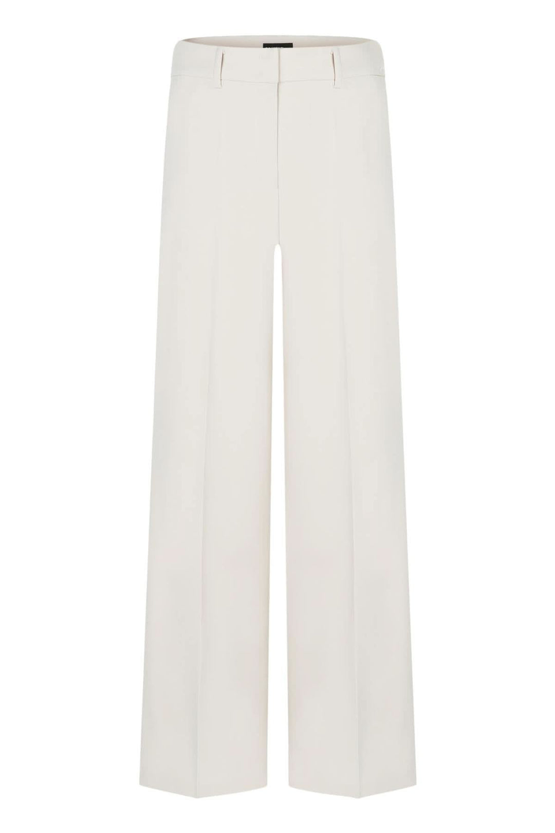 Pantalon classique Amelie à jambe large, coupe droite, couleur blanche, élégance sportive avec bandes latérales.