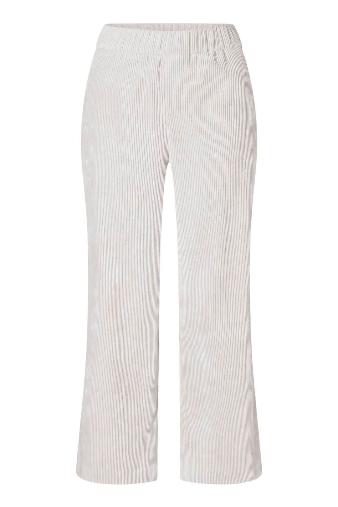 Pantalon court Chiara en velours côtelé, confortable, coupe droite, taille élastiquée, style casual chic.