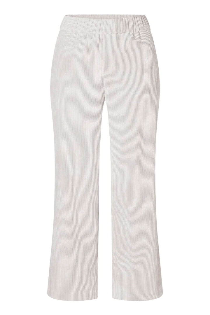 Pantalon court Chiara en velours côtelé, confortable, coupe droite, taille élastiquée, style casual chic.