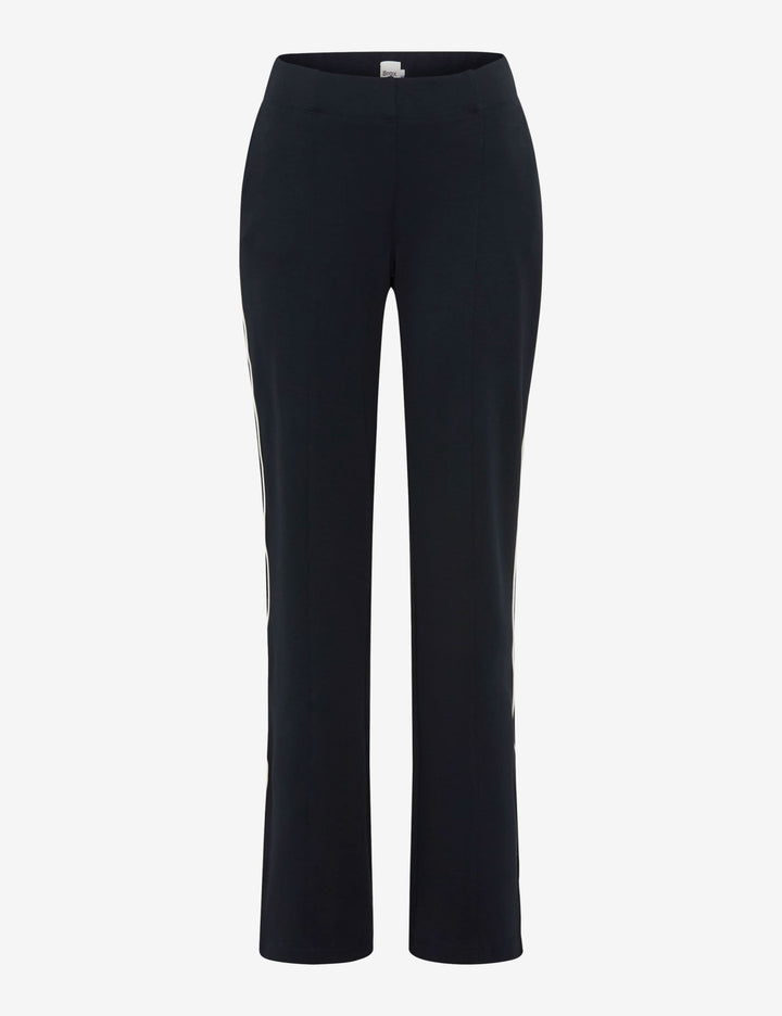 Pantalon droit à bandes latérales MALIA avec taille élastique et design moderne pour un look soigné et actuel.