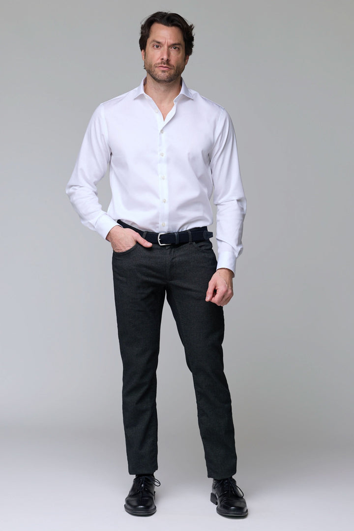 Pantalon en laine extensible