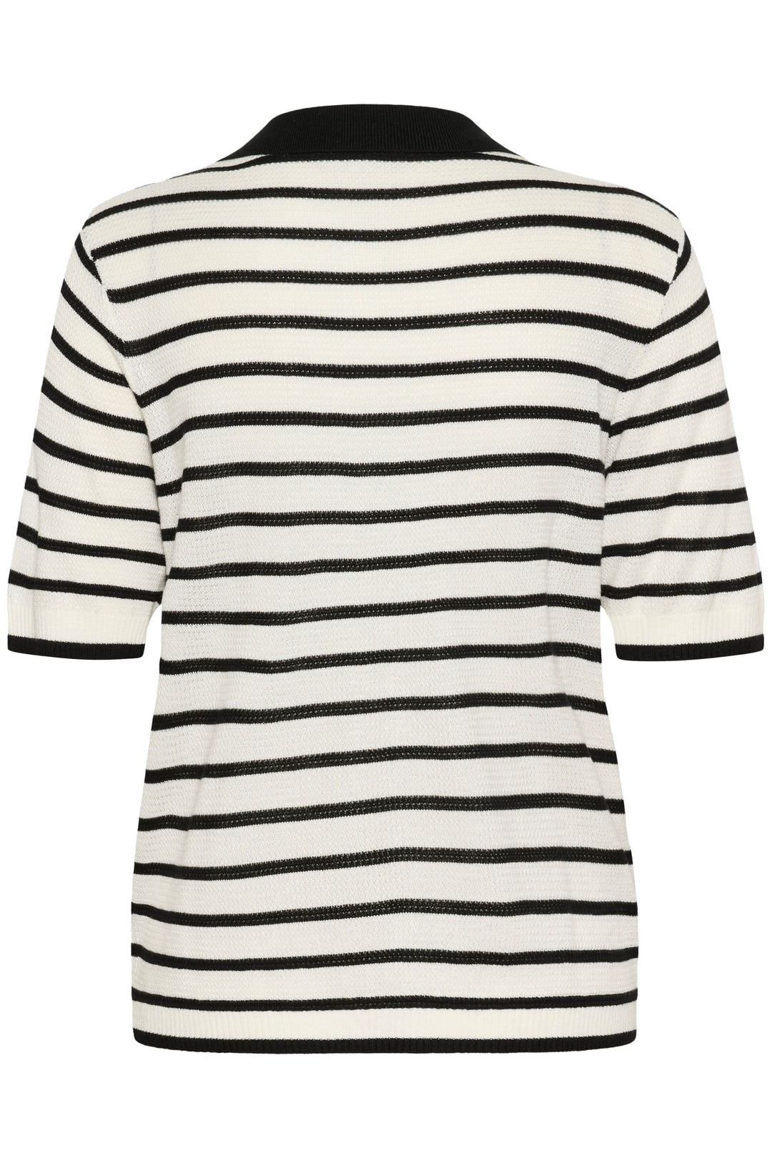 Polo Amalia en maille rayée rétro-chic, coupe moderne avec col contrastant, vue arrière.