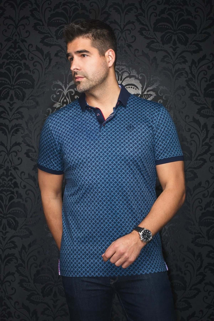 Polo Avesta homme en coton haut de gamme, motifs contrastants et détails sophistiqués, style décontracté.