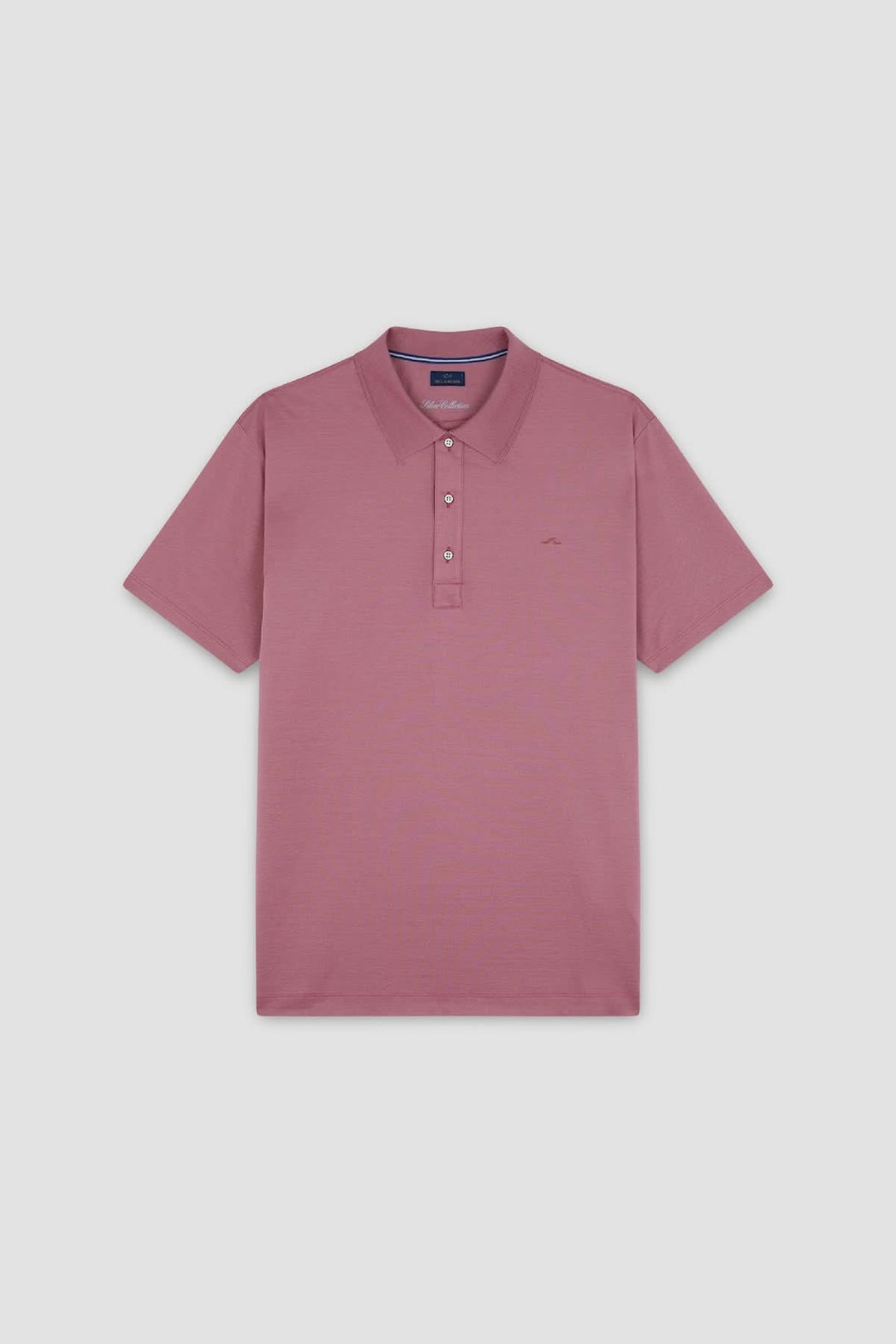 Polo de coton mercerisé rose de la Collection Silver, élégant et confortable, avec col structuré et logo brodé.