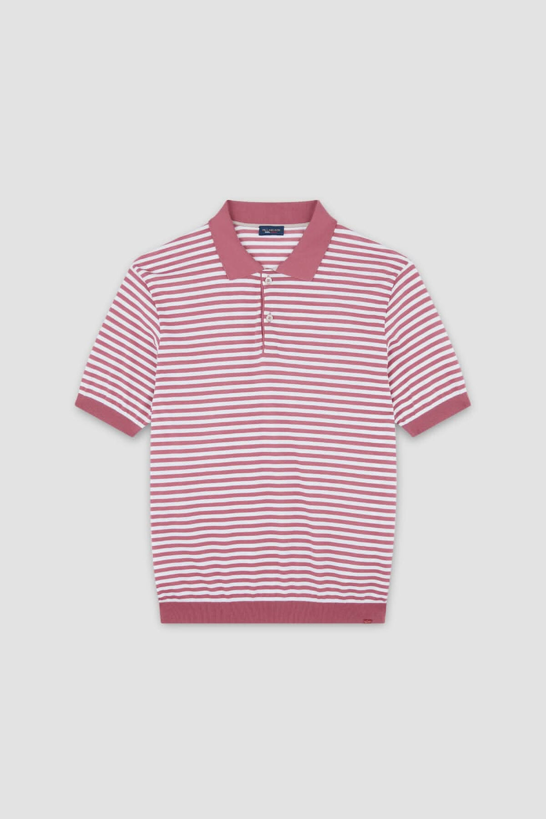 Polo en coton à rayures bicolores avec col contrastant pour un look élégant et décontracté.