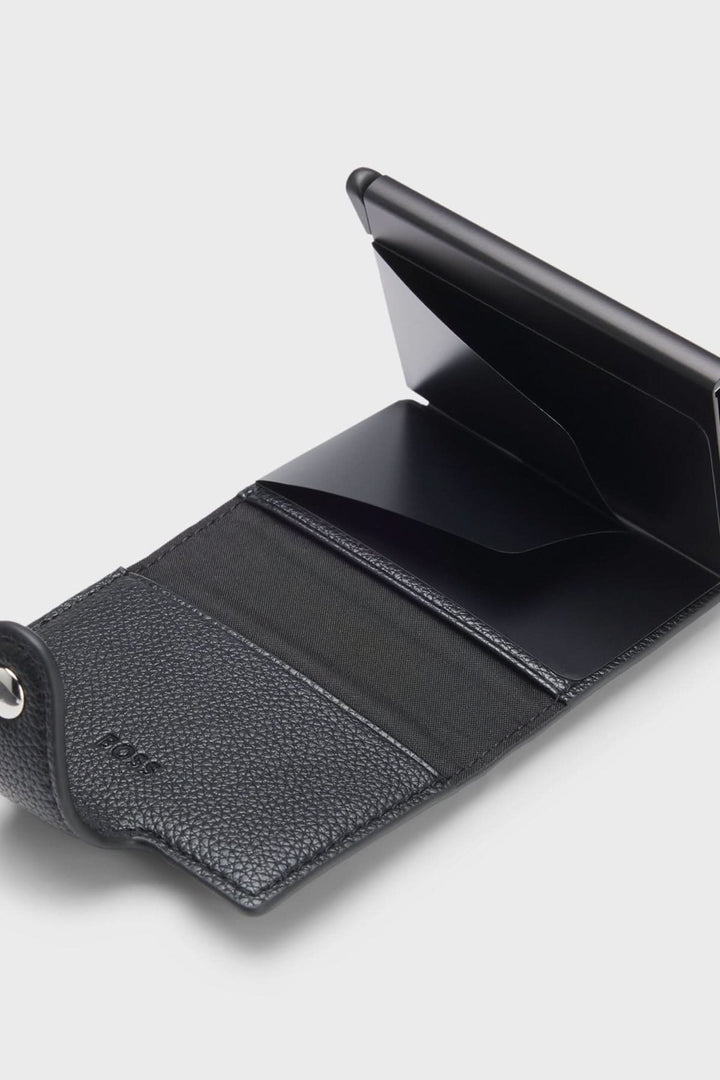 Porte-cartes en similicuir grainé avec technologie Secrid, élégant et sécurisé, avec protection RFID et design compact.