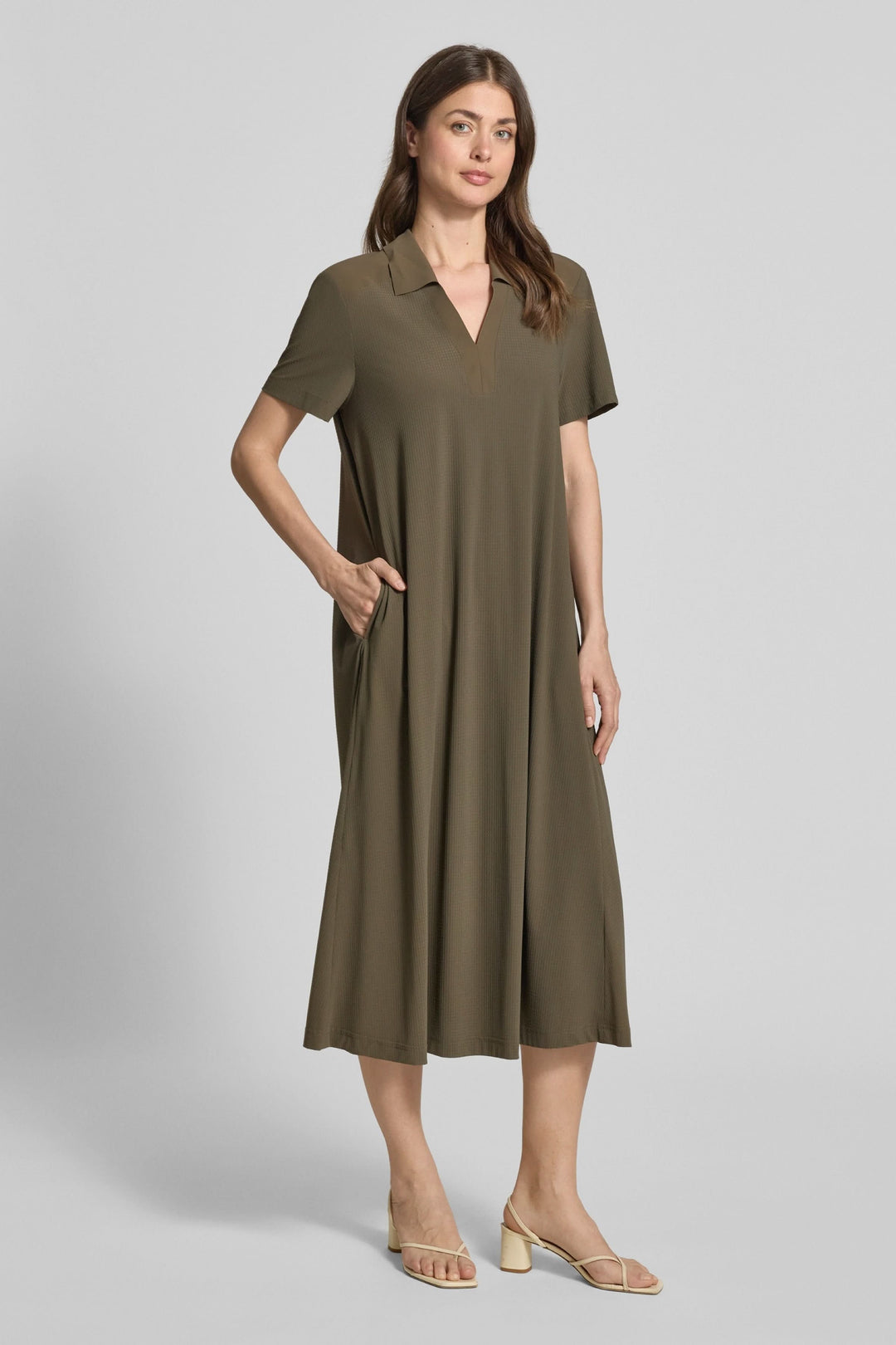 Josephina Midi Dress with Open Neckline