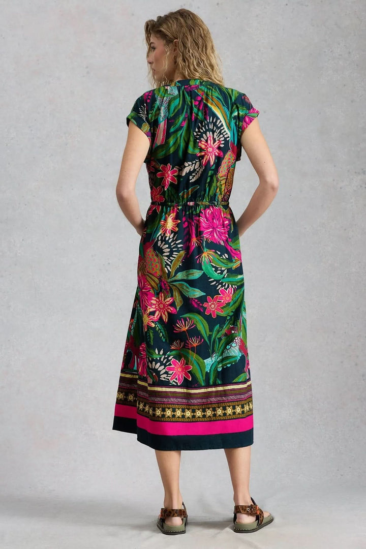 Robe Lauryn longue fluide imprimé tropical