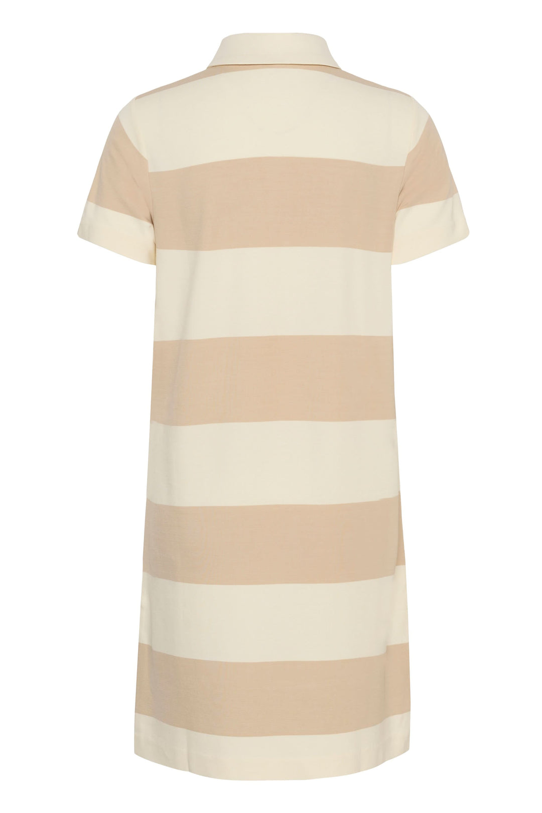 Robe polo Elivia, style sportif-chic à rayures, vue de dos, coupe droite et confortable, idéale pour une allure moderne et intemporelle.