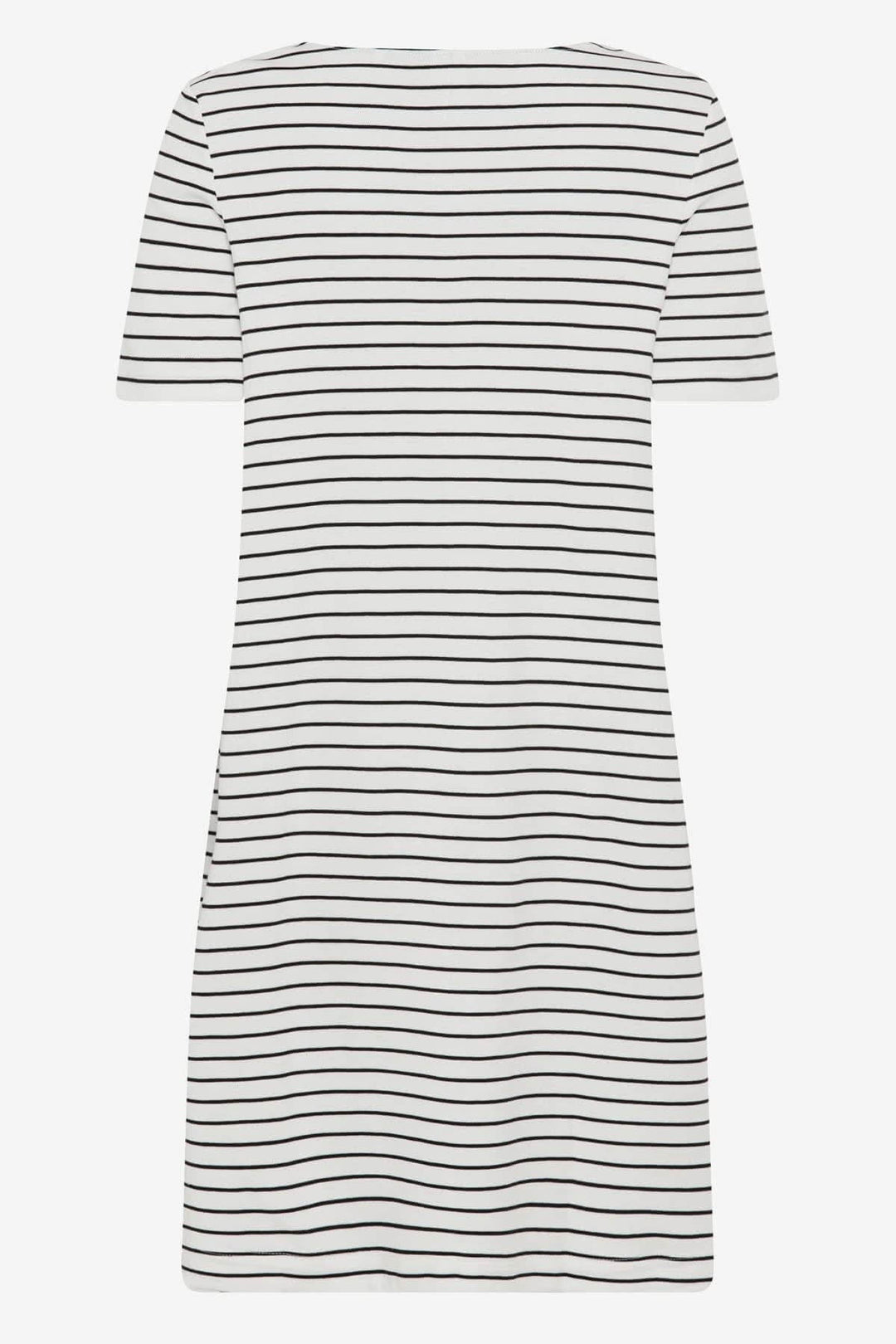 Robe rayée GRACE à encolure ras du cou, alliant élégance et charme maritime avec des rayures modernes.