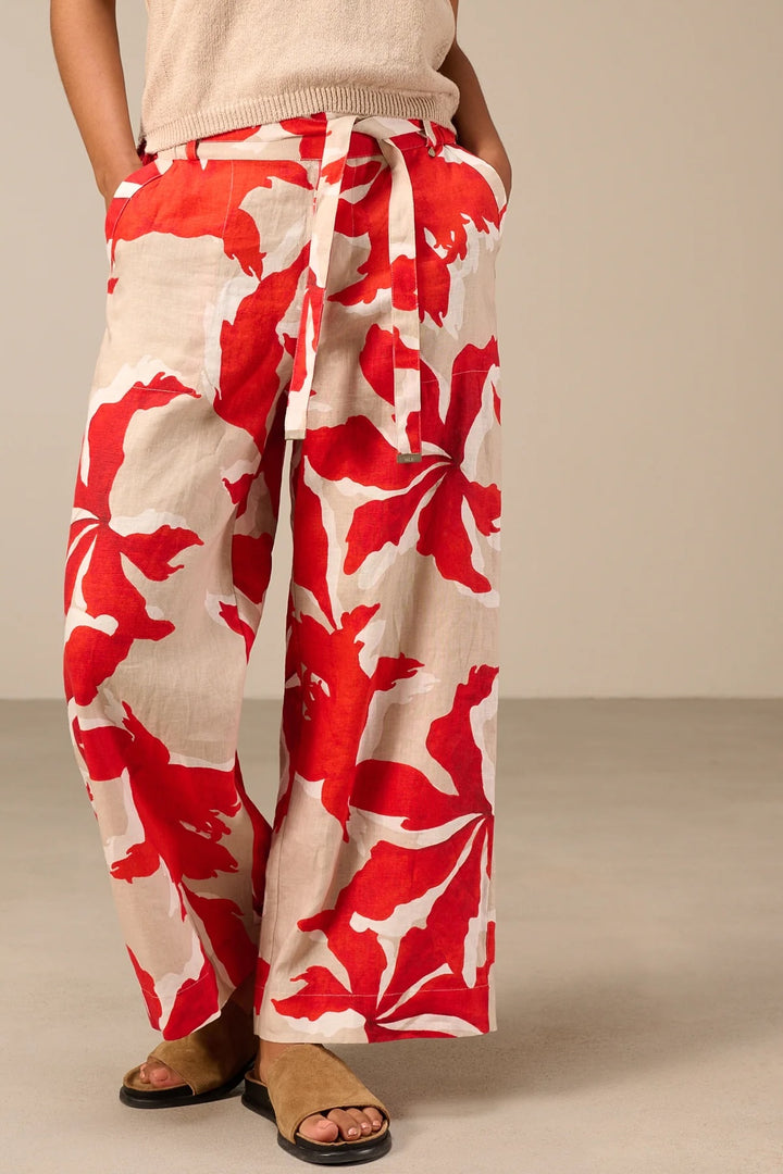 Wide-leg linen pants
