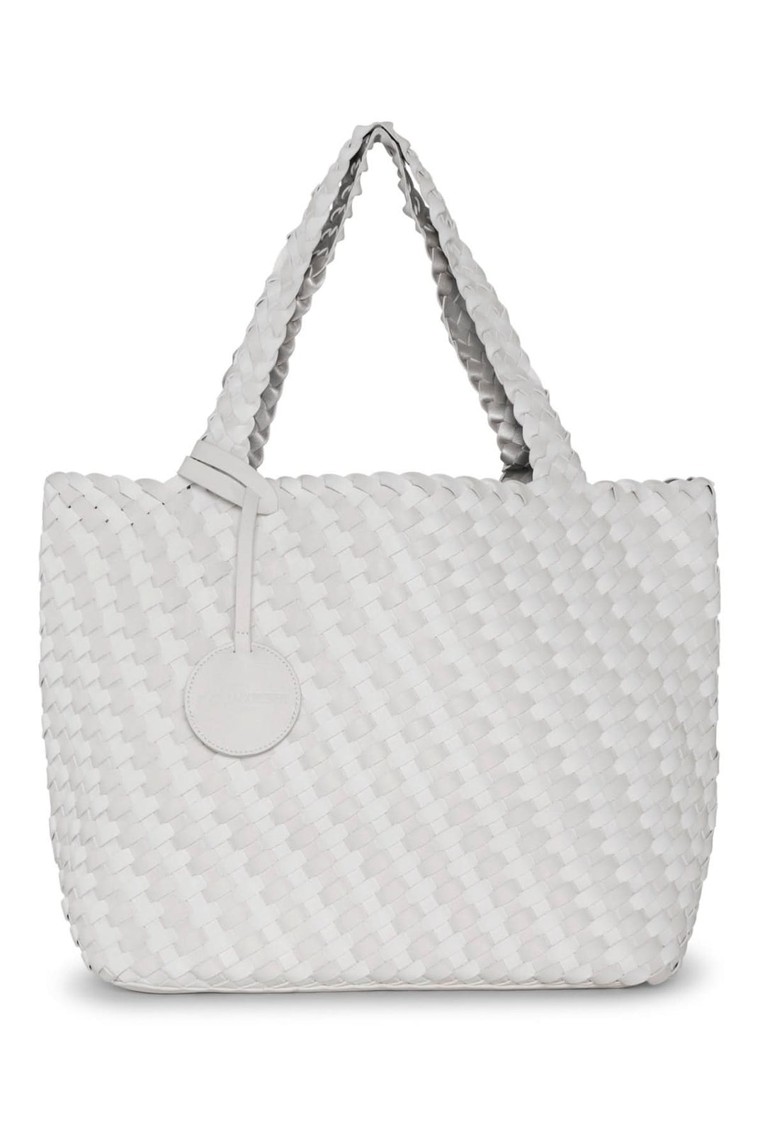 Sac réversible Ilse Jacobsen blanc, design texturé et élégant, anses confortables et silhouette généreuse.