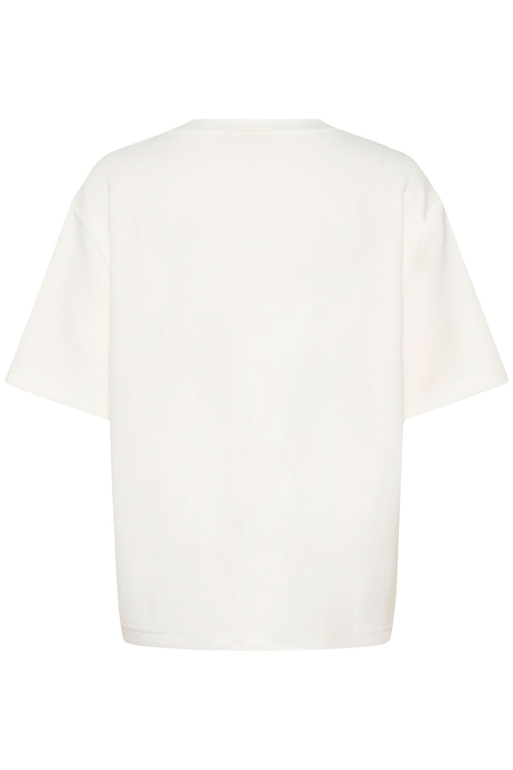 Vue de dos du T-shirt Rosie à coupe ample, avec manches courtes et encolure ronde, idéal pour un style moderne et décontracté.