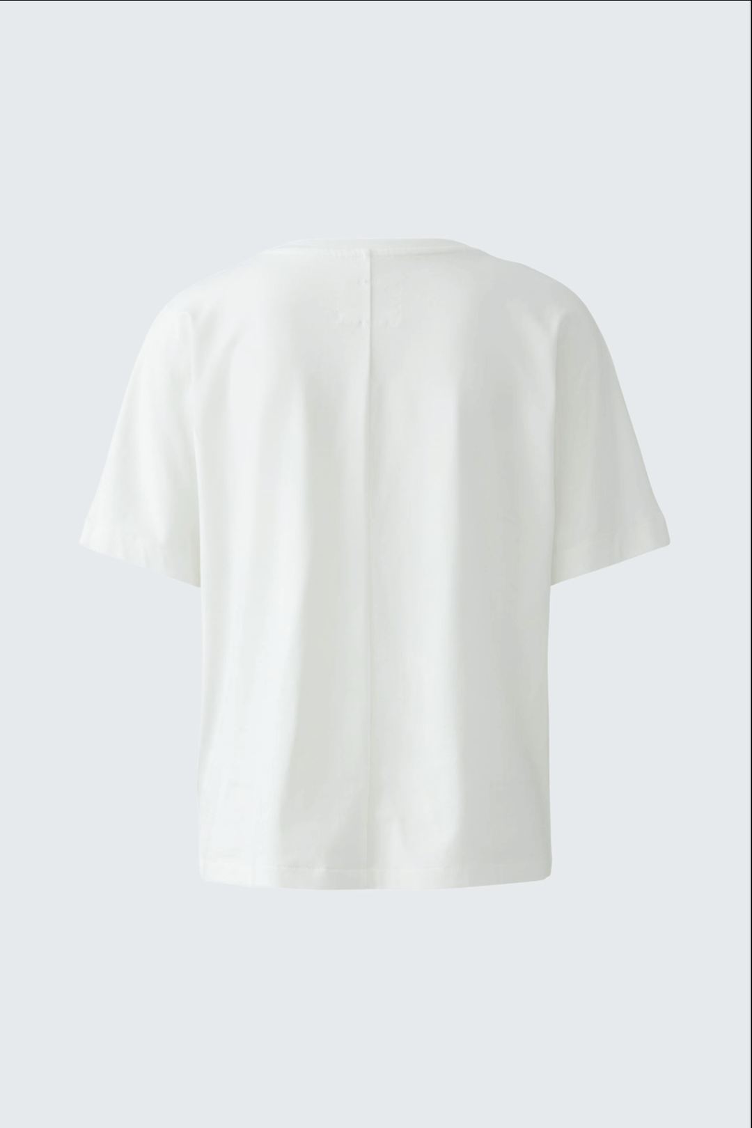 T-shirt danseur blanc au dos sobre, coupe oversize et manches courtes, en coton et modal doux.