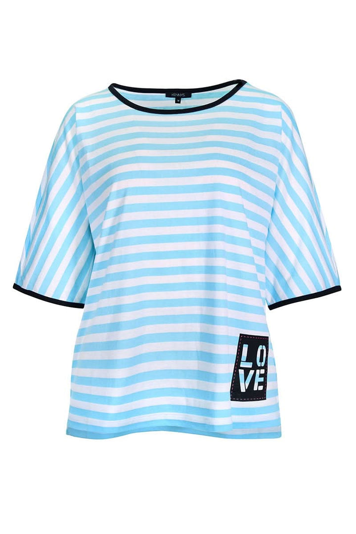 T-shirt rayé détail écusson