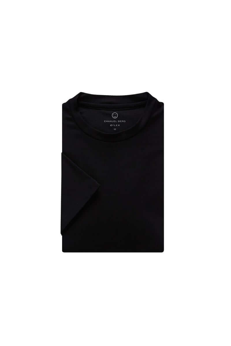 T-shirt simple noir à col rond, coupe moderne, tissu doux et respirant, parfait pour un style décontracté.
