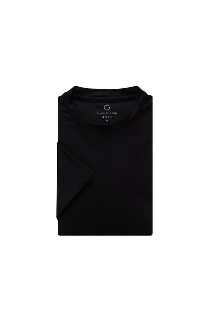T-shirt simple noir à col rond, coupe moderne, tissu doux et respirant, parfait pour un style décontracté.