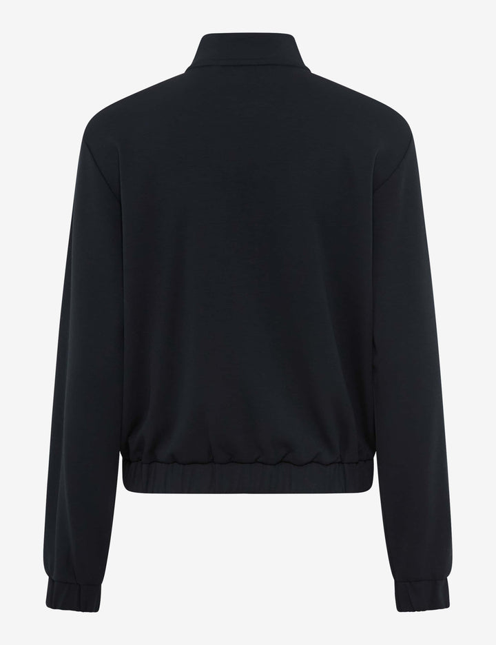 Vue arrière de la Veste bomber zipée BECKY L avec une structure minimaliste et des lignes nettes en noir.