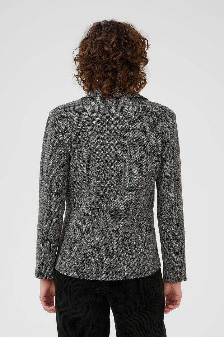 Veston Vineke élégant à la coupe structurée, vue arrière, en tissu texturé, idéal pour look chic décontracté ou professionnel.