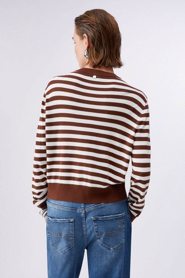 Cardigan à manches longues avec motifs contrastés