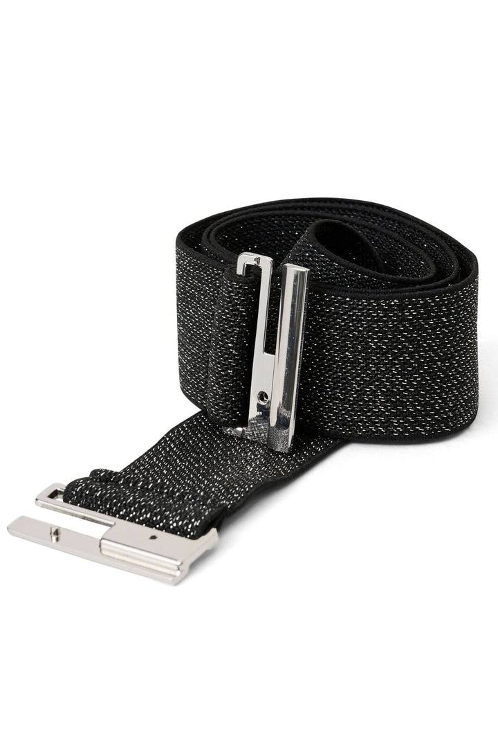 Ceinture élastique Dunia noire, extensible et confortable, idéale pour une silhouette stylée.