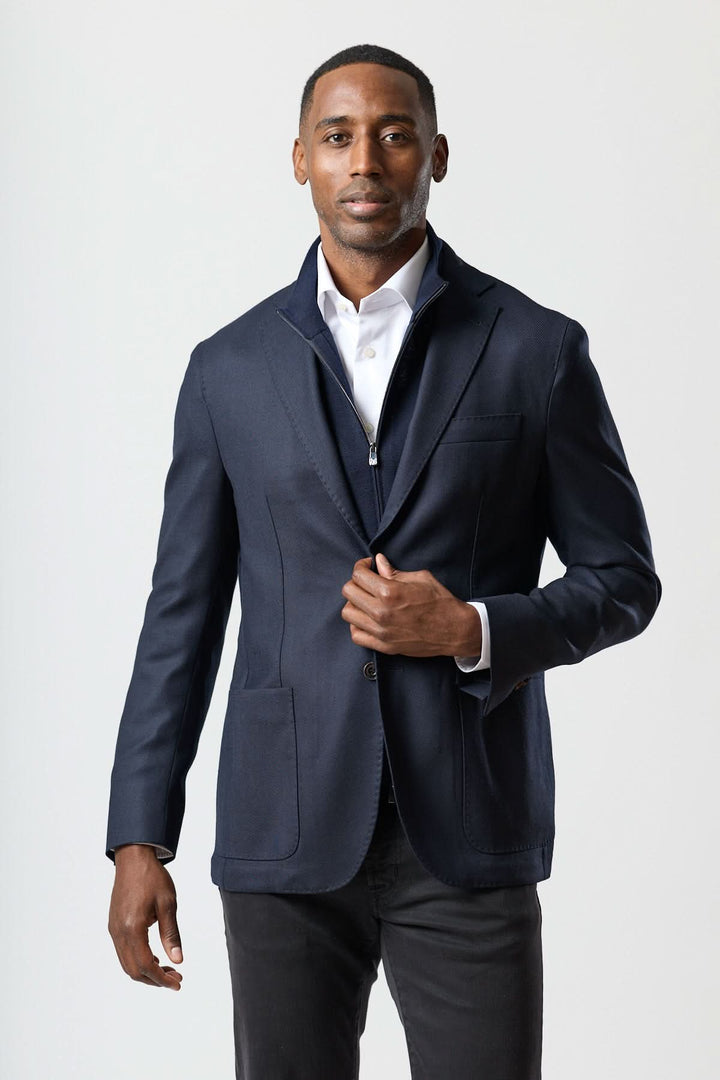 Veston moderne avec gilet zippé intégré