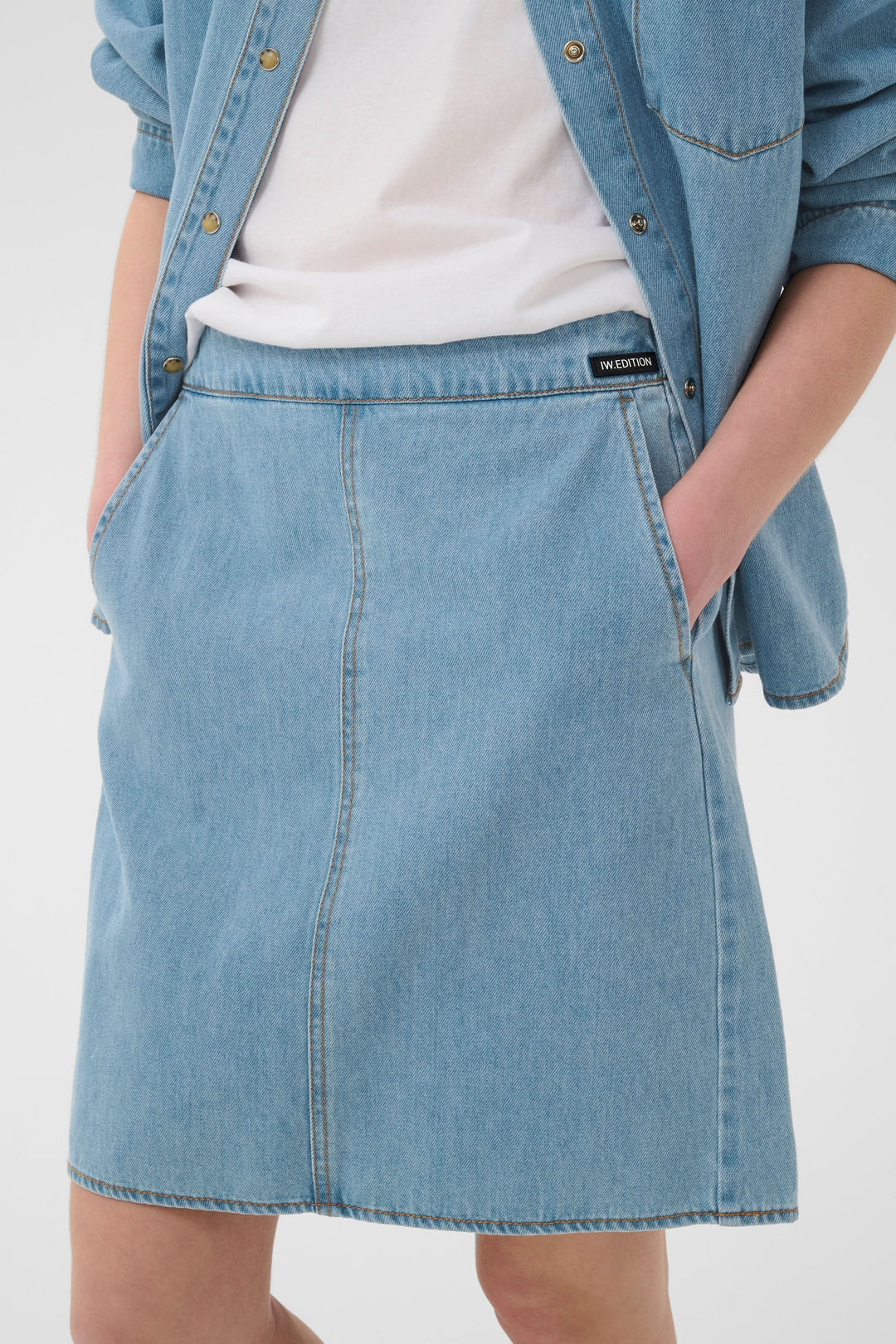 Jupe courte Glenn en denim léger