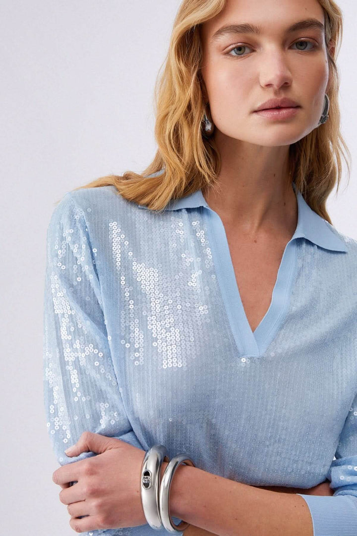 Polo à manches longues avec paillettes