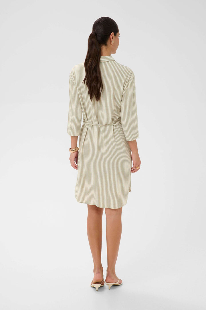 Milia Striped Shirt Dress with Belt