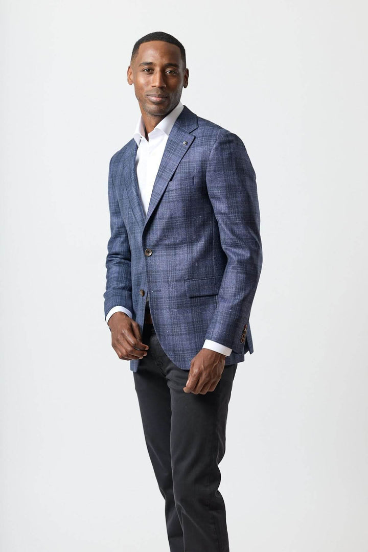 Veston à carreaux texturé deux boutons