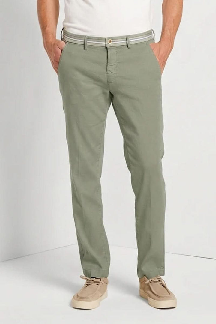 Turin Oxford Linen and Cotton Pants Fit—Modern Style