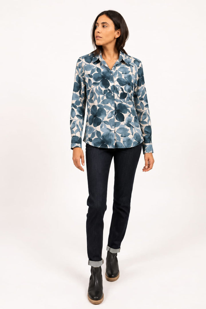 MALAURY II ML floral print blouse, front view, for women by Saint James