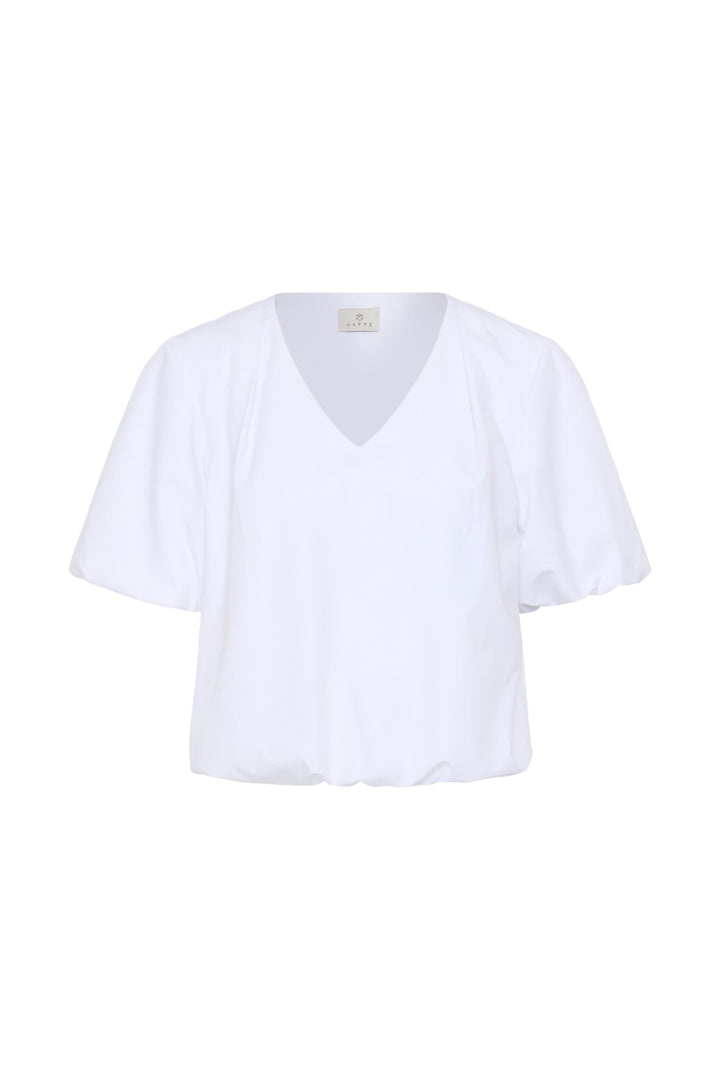 Front view of the Kiki balloon-sleeve blouse for women by Kaffe