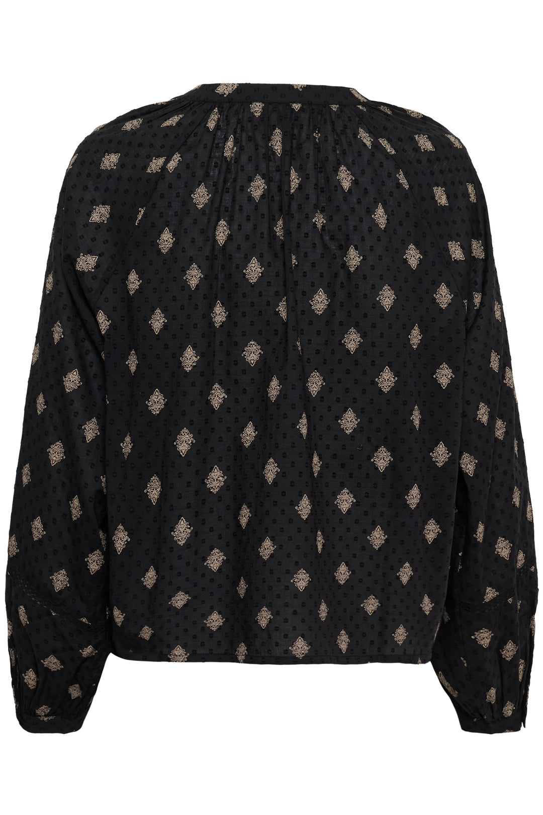 Front view of the Wila printed blouse with puff sleeves in multicolored floral patterns by Kaffe - Valérie Simon
