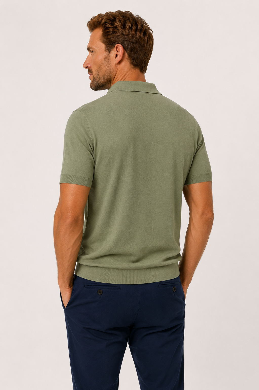 Ultra-soft knitted cotton polo shirt