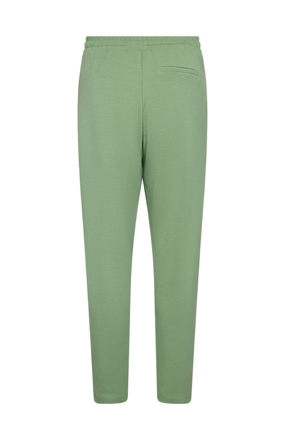 Pantalon jogging confortable vert, coupe ample, taille réglable, adapté pour un look homewear.