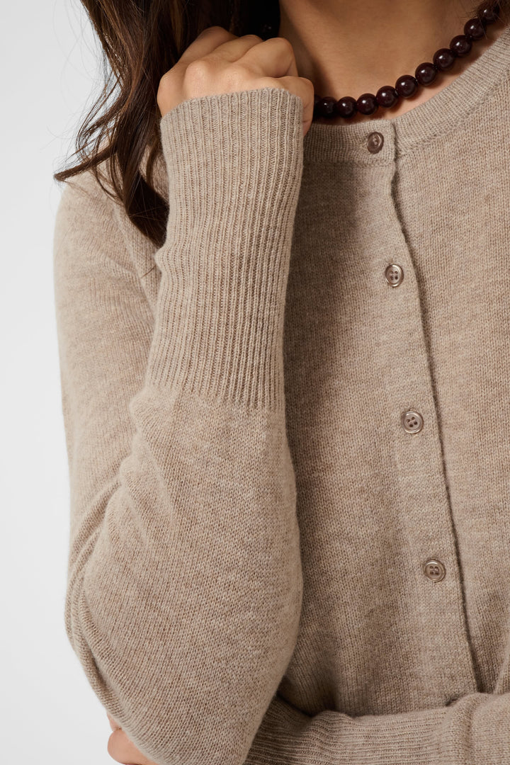 Cardigan Cashie en tricot à col rond pour femme Kaffe