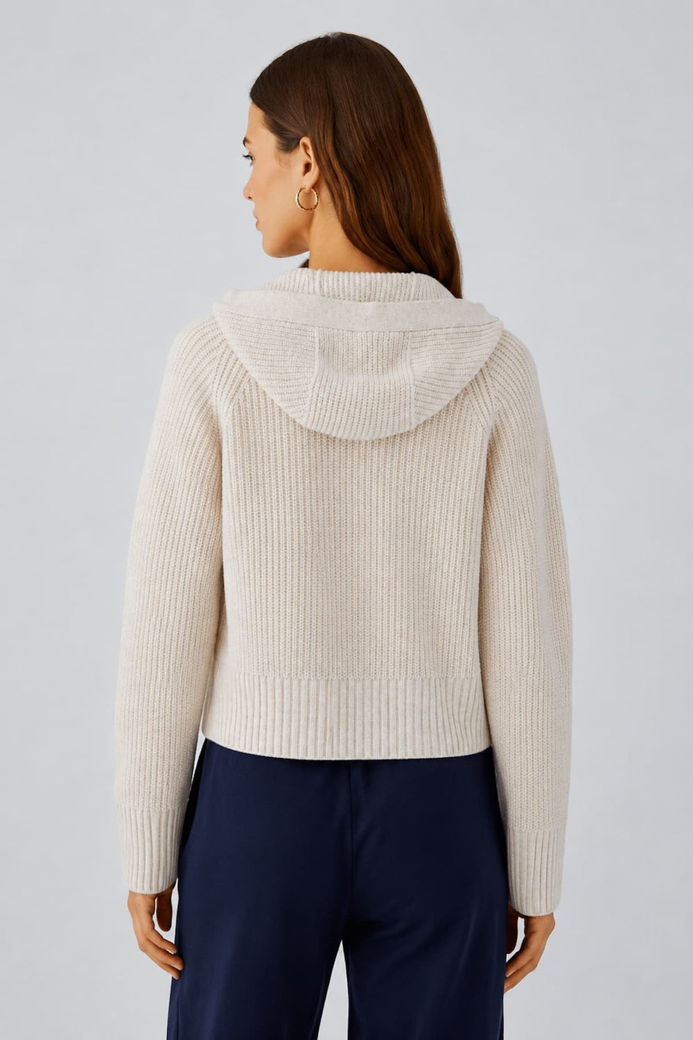 Women's short rib-knit cardigan Oui