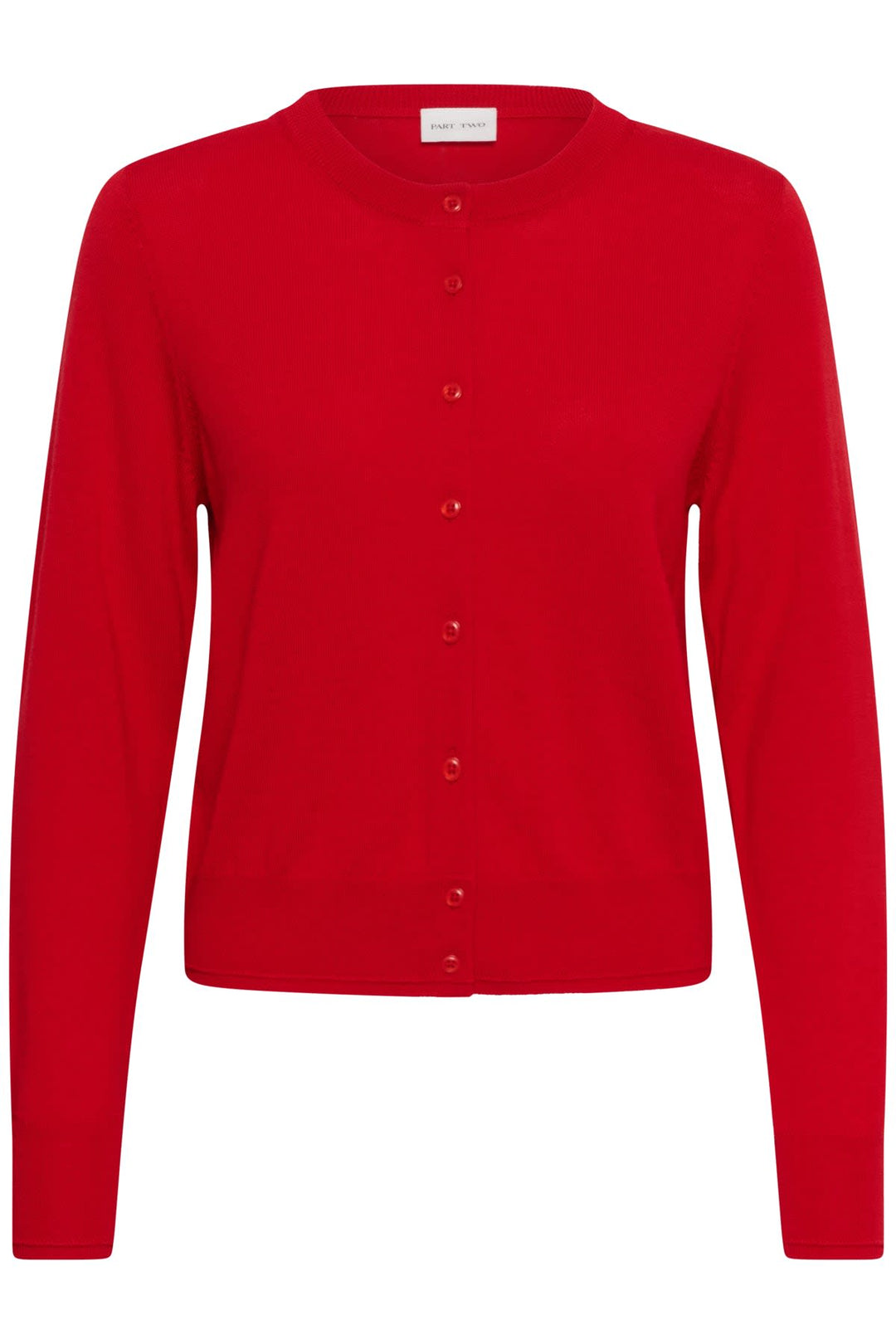 Vue de côté cardigan en laine Noelani Part Two orange, manches longues texturées - Valérie Simon