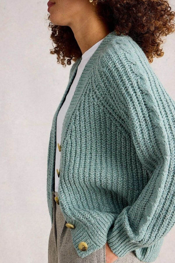 Cardigan texturé torsadé à boutons