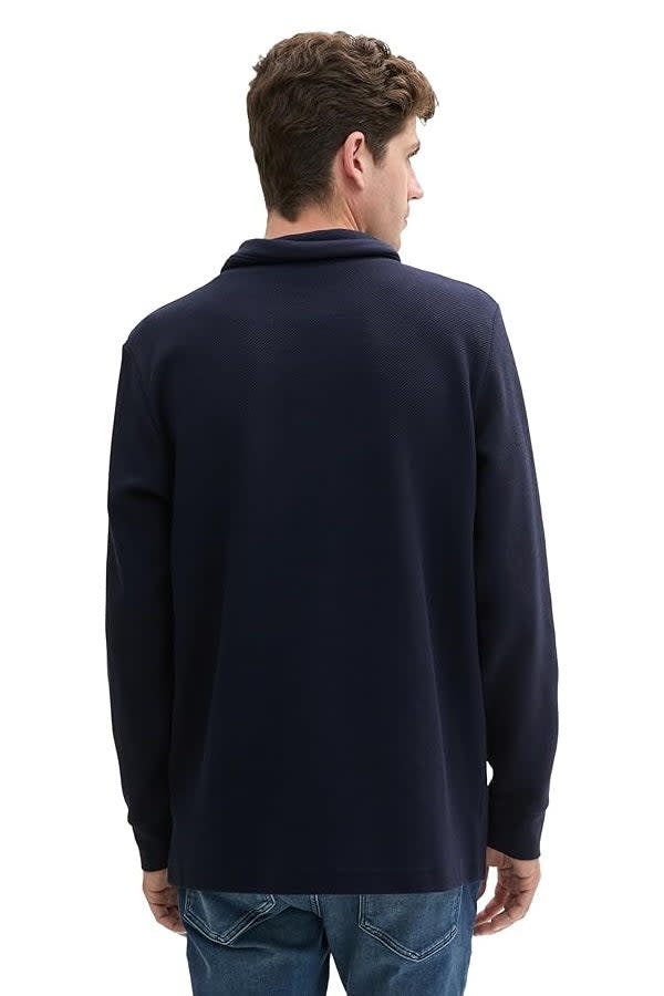 Vue de face chandail à col cheminée avec cordons Tom Tailor pour homme gris - Valérie Simon