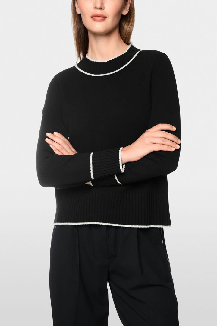 Chandail en laine et cachemire à bordures contrastantes pour femme Marc Cain