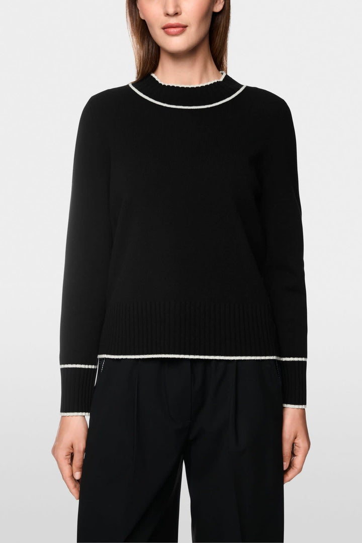 Chandail en laine et cachemire à bordures contrastantes pour femme Marc Cain
