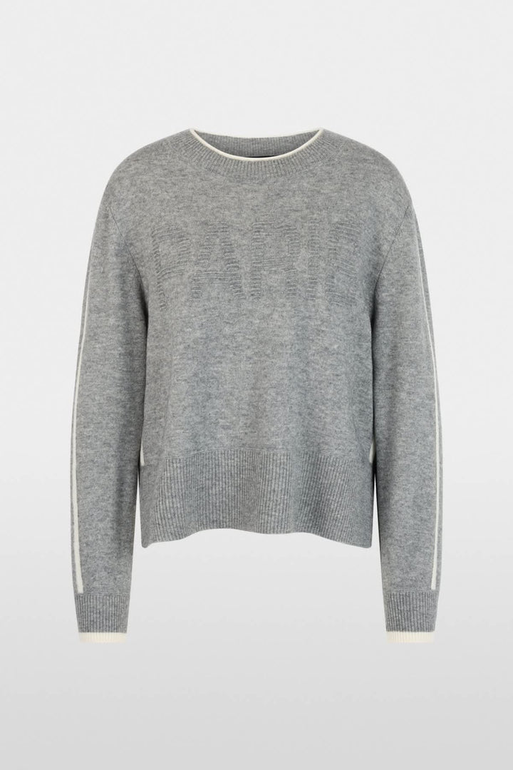 Chandail en laine et cachemire avec inscription Paris vue de face pour femme Marc Cain